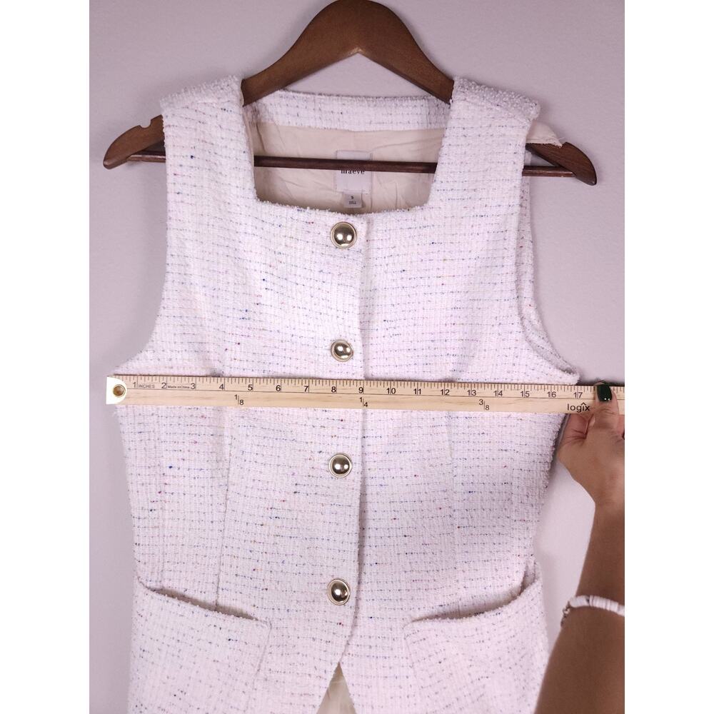 Maeve Anthropologie Tweed Sleeveless Vest Top S White Multicolor - Picture 5 of 13